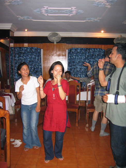 Minaxi, Shanta, and Raj