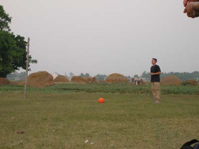 Ryan meditating with the ball