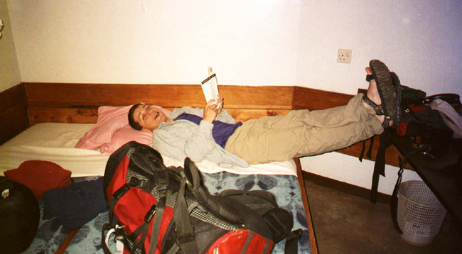 Colin relaxin' at the Y