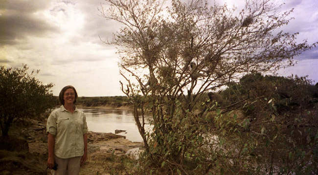 Laura next to the monkey tree